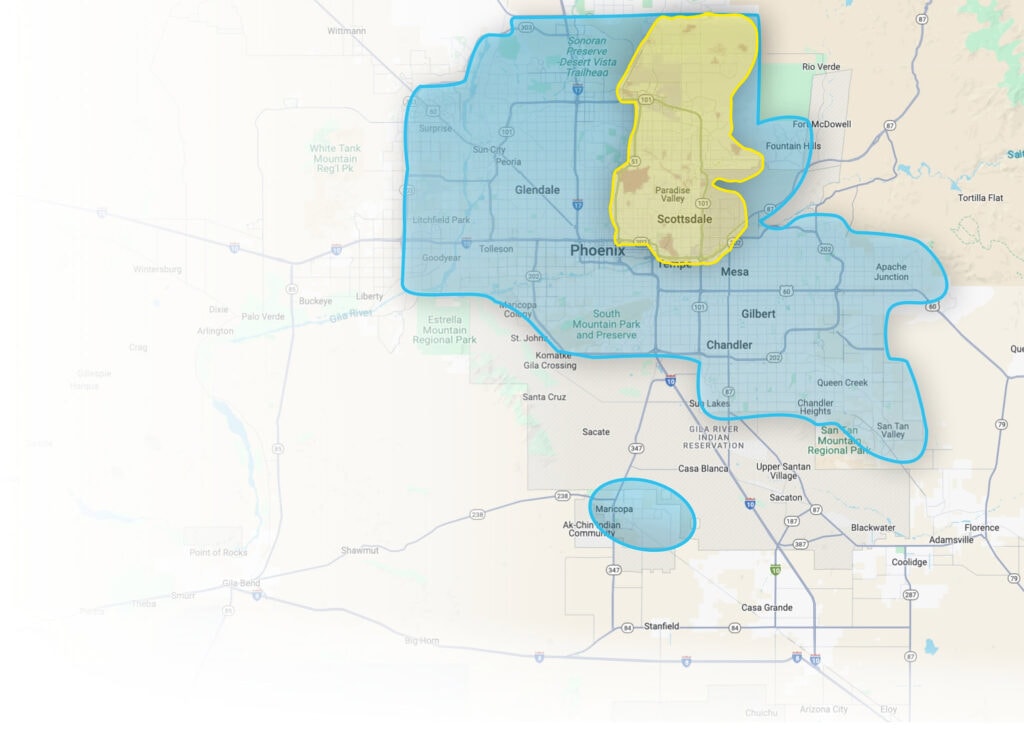 Scottsdale service area map.