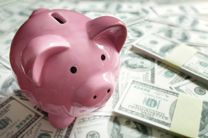 Piggy Bank on Money.